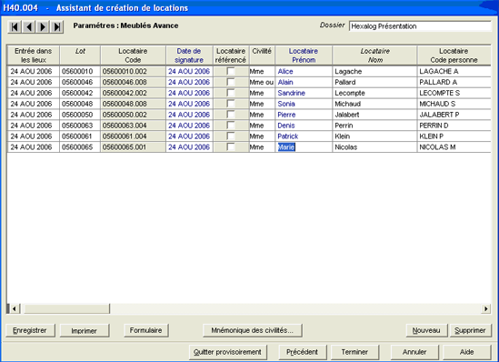 Assistant de création de locations